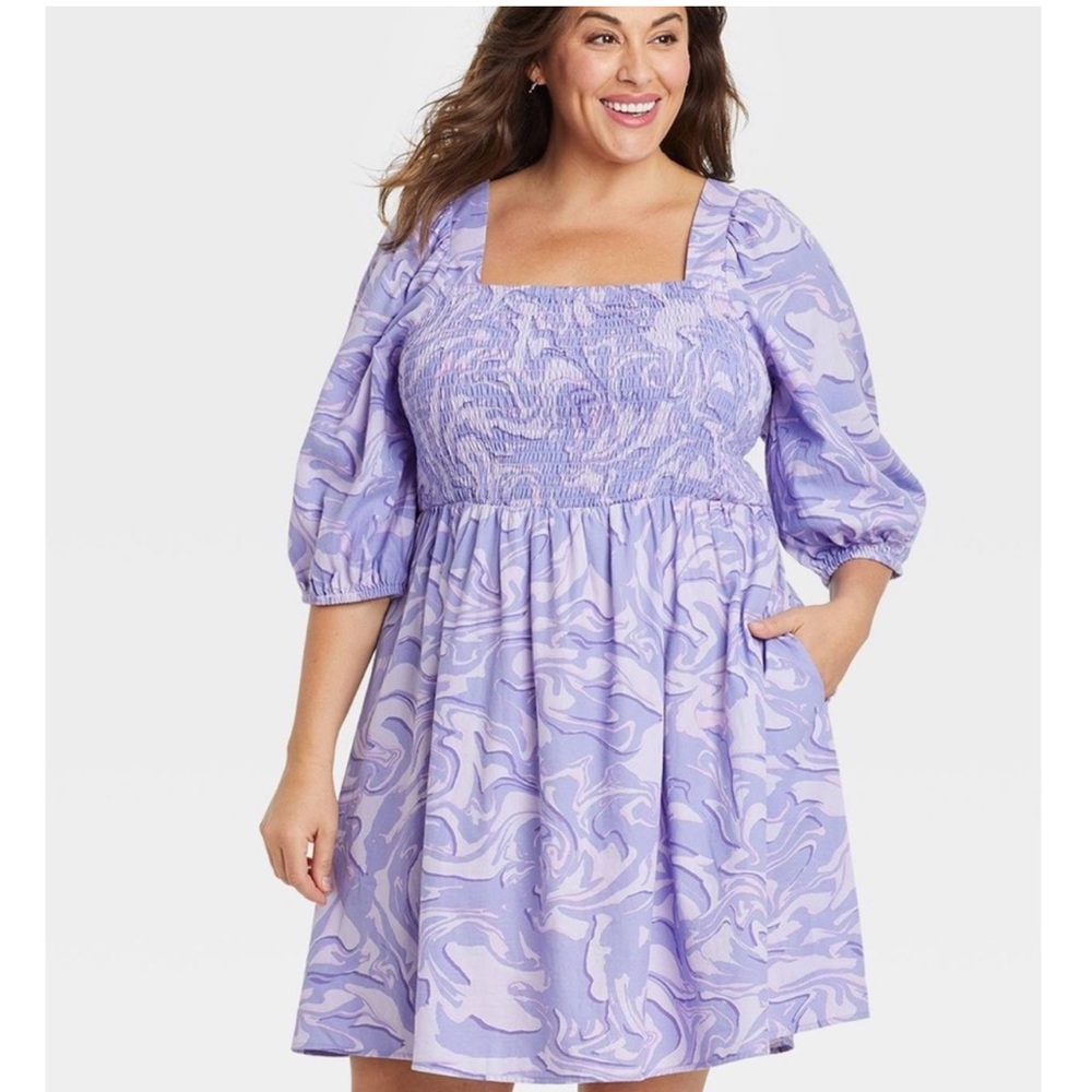 Ava & Viv Lavender Swirl Mini Dress